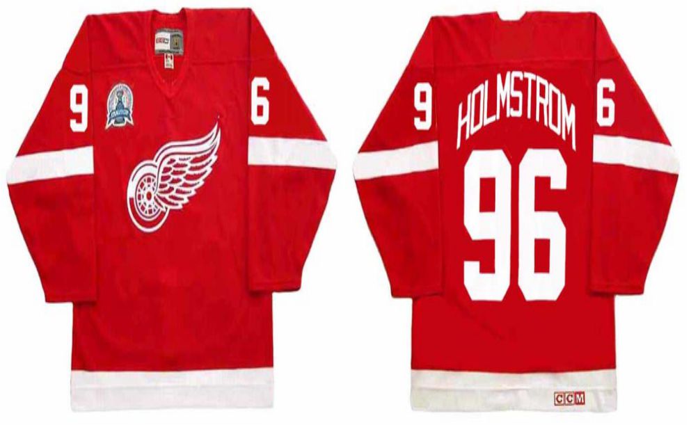 2019 Men Detroit Red Wings #96 Holmstrom Red CCM NHL jerseys